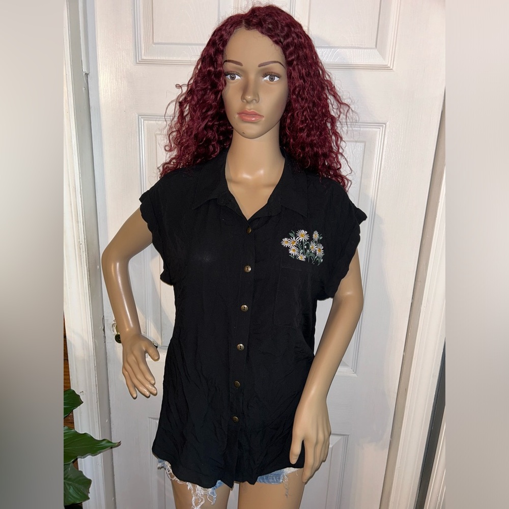 Self Esteem Black Casual Button Up Shirt size X-LARGE